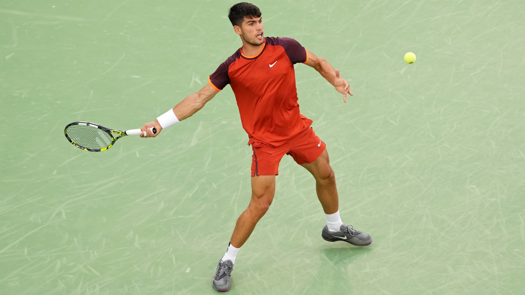 Carlos Alcaraz en el partido contra Monfils en Cincinnati. (Getty)