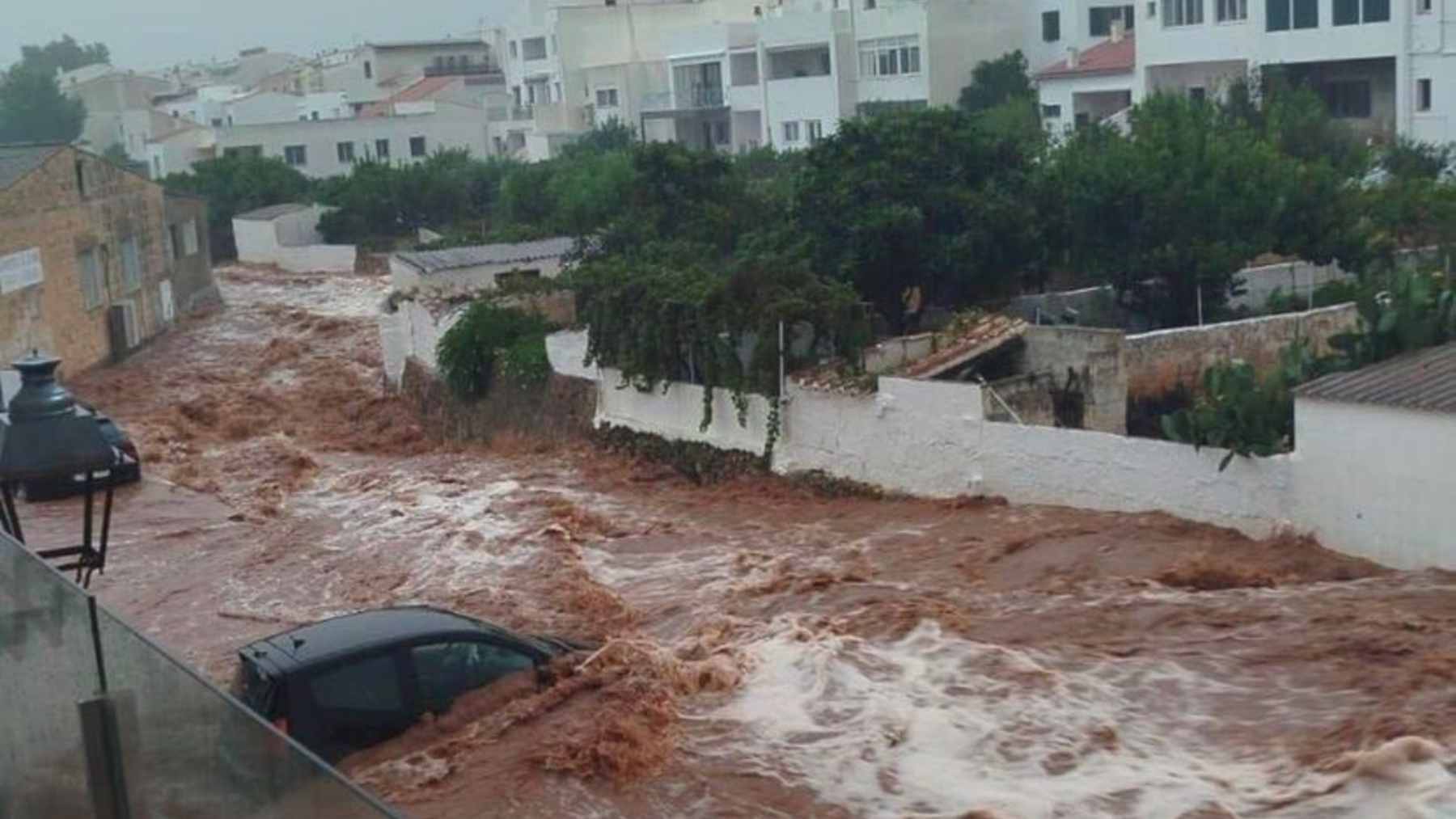 Inundaciones en Menorca por la tormenta de este jueves.