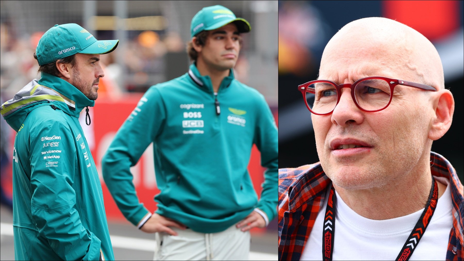 Alonso, Stroll y Villeneuve. (Getty)