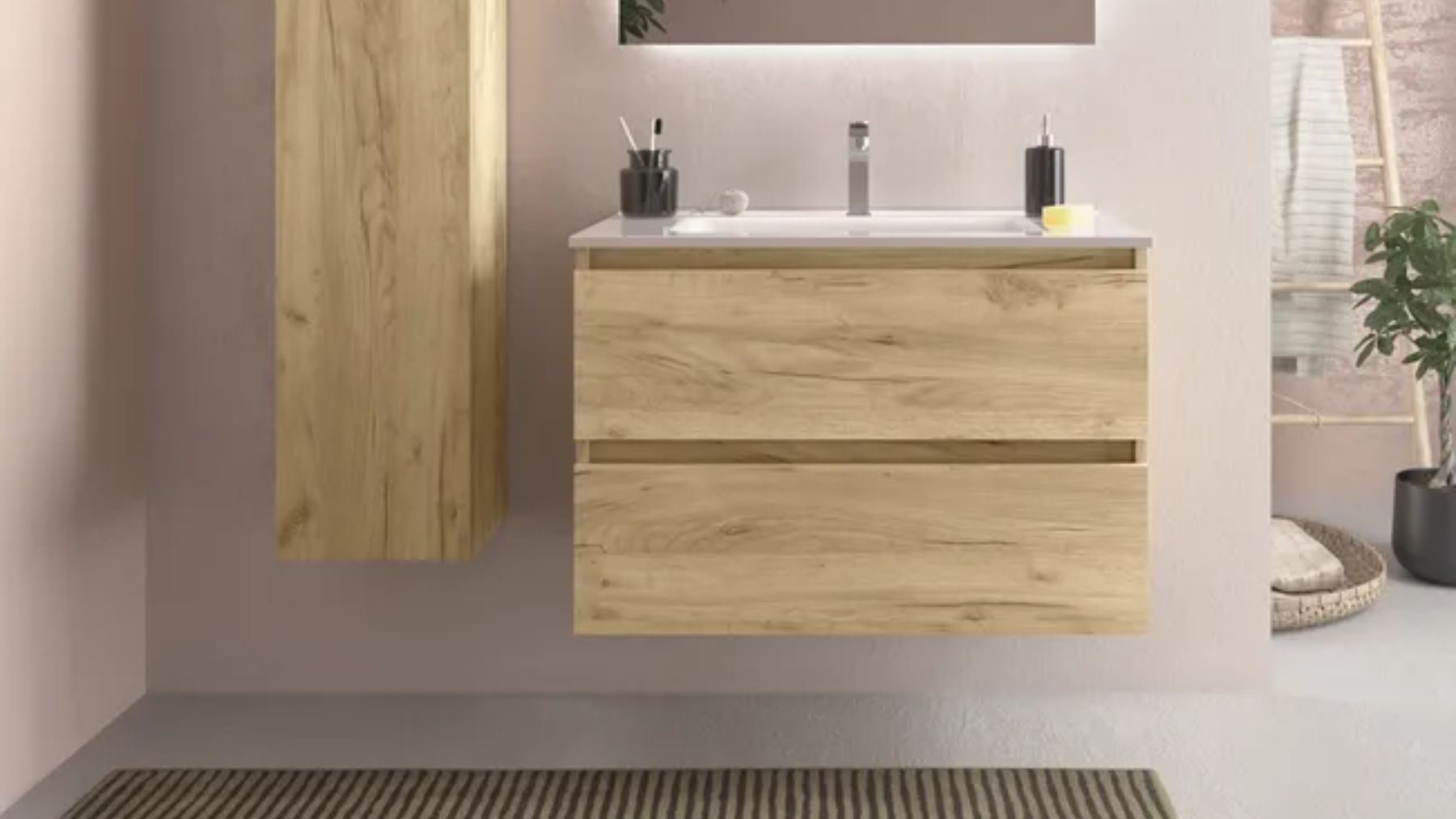 Mueble de baño Bequia con lavabo.