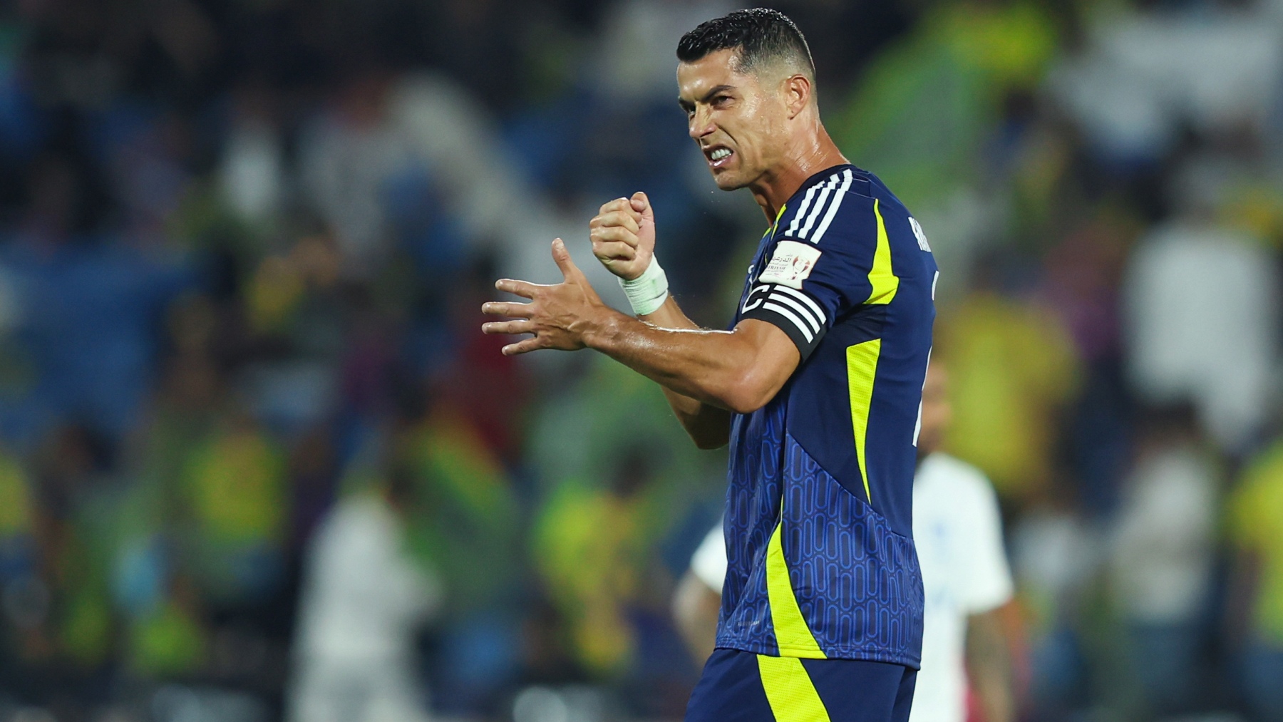 Cristiano Ronaldo en la final de la Supercopa de Arabia Saudí. (Getty)