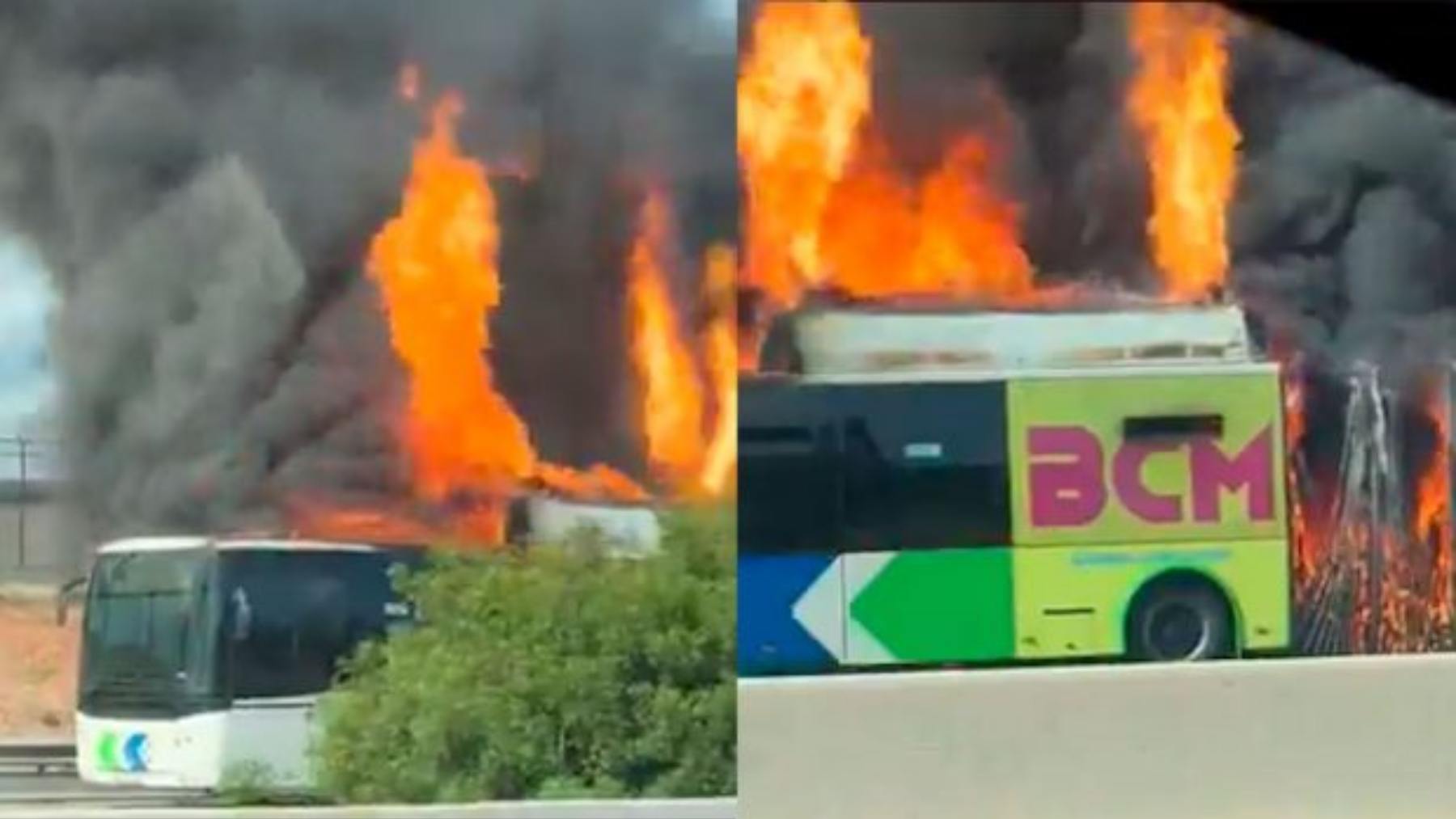 Imagen del autobús de gas de la EMT de Palma que se incendió el pasado domingo.