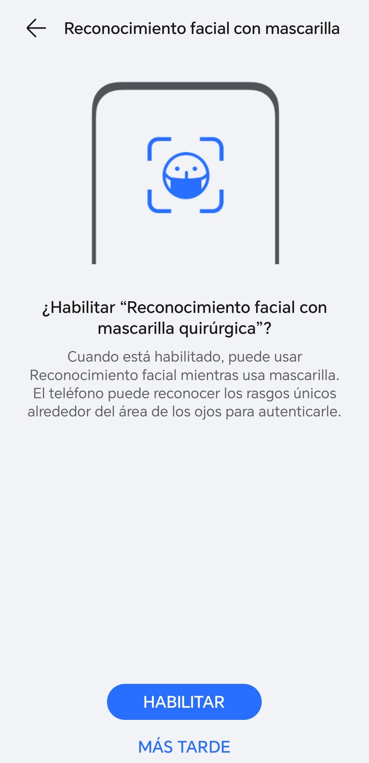 Desbloqueo facial de móvil Android