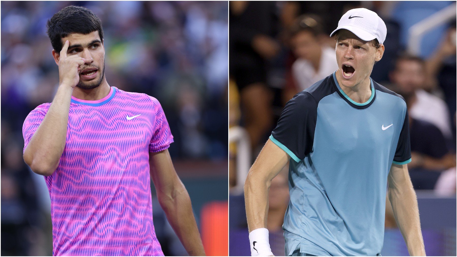 Carlos Alcaraz y Jannik Sinner. (Getty)