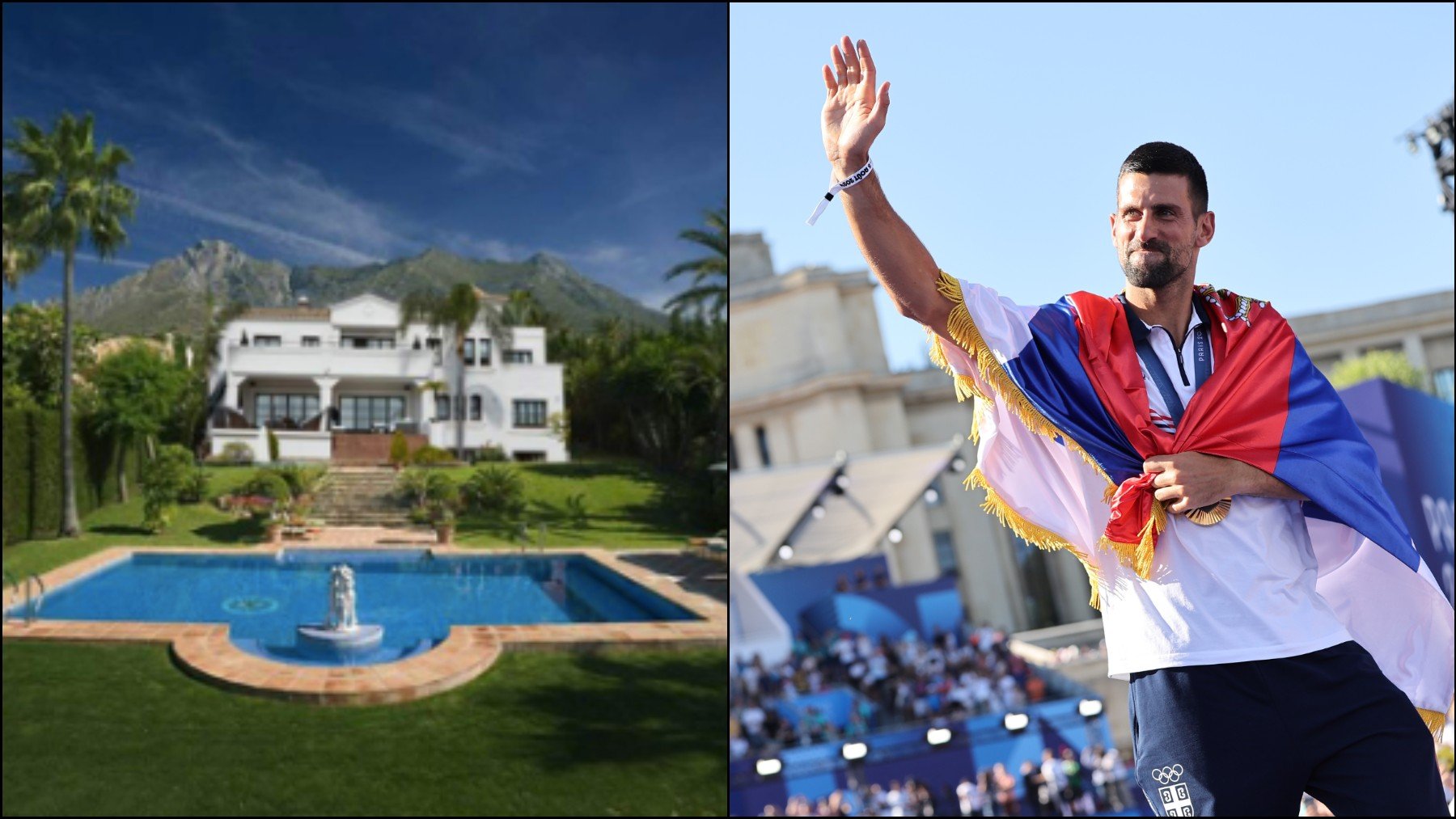 Djokovic junto a su mansión en Marbella. (Getty)