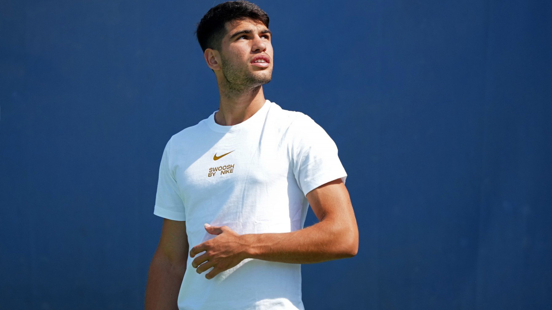 Alcaraz durante un entrenamiento. (Getty)