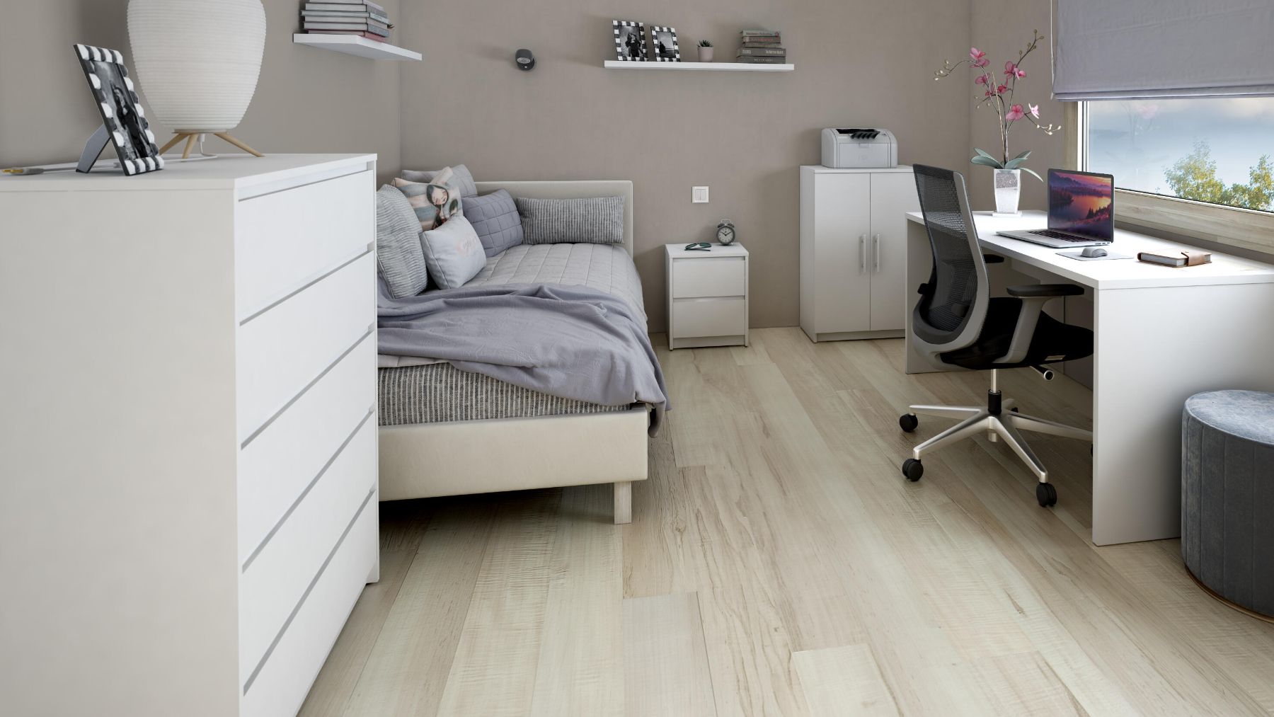 Dormitorio con muebles de Leroy Merlin.