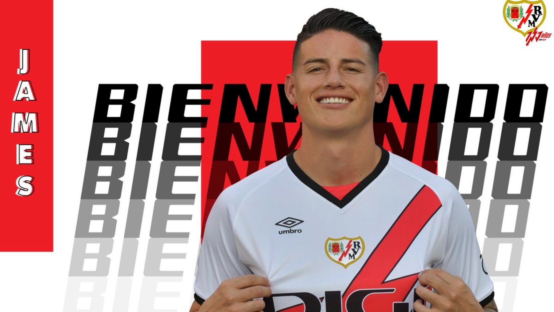 James Rodríguez en su anuncio como nuevo jugador del Rayo Vallecano. (Rayo Vallecano)