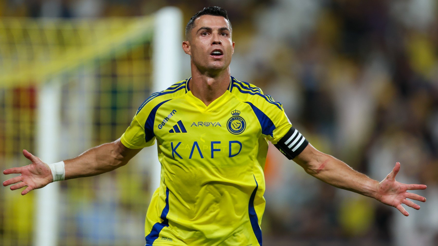 Cristiano celebra un gol en Arabia Saudí. (Getty)