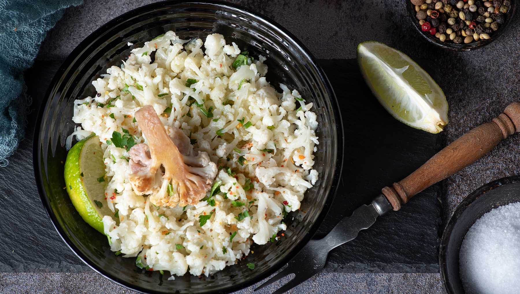 Risotto de coliflor con trufas.