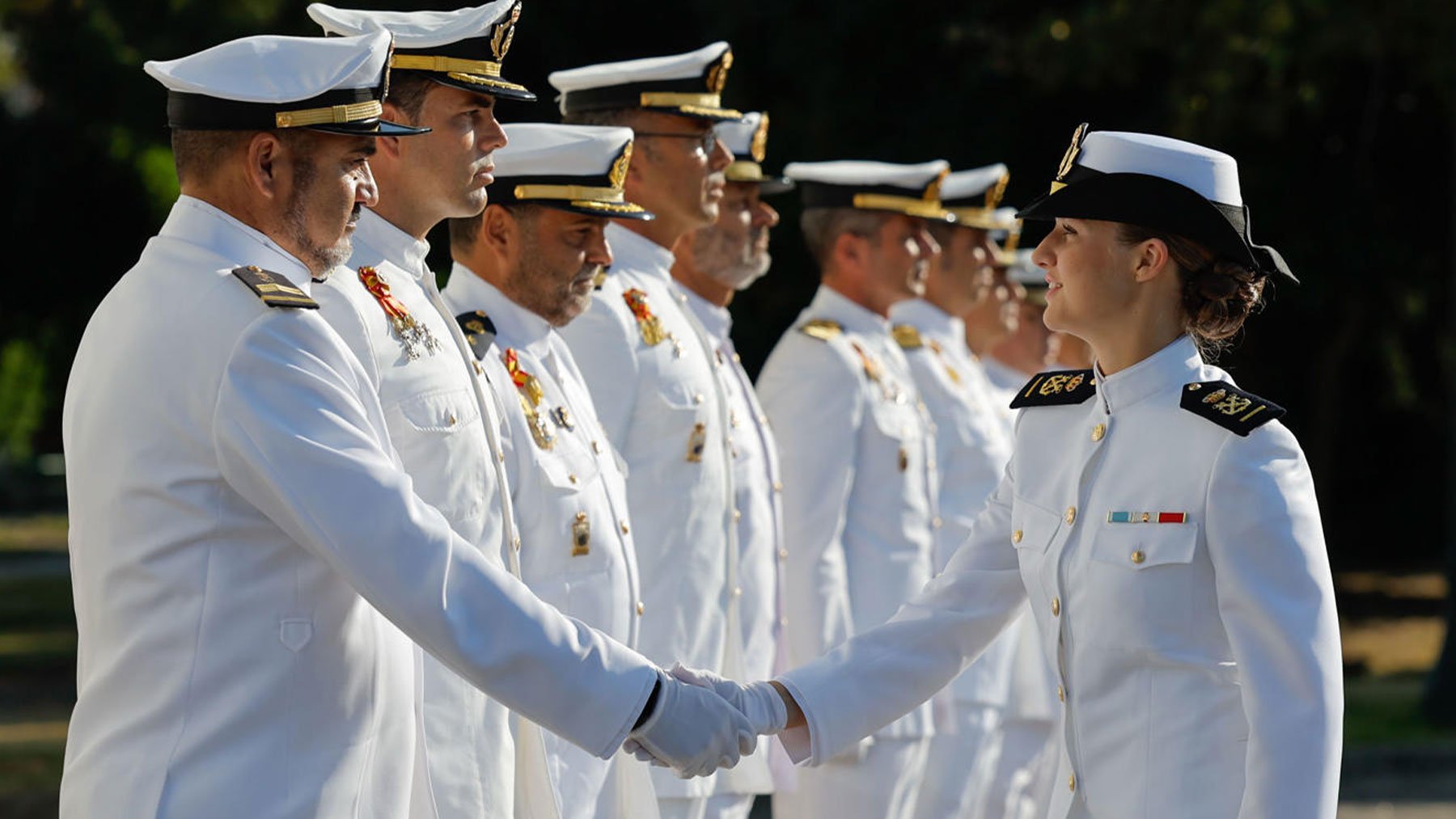 La princesa Leonor a su llegada a la Escuela Naval Militar de Marín. (Efe)