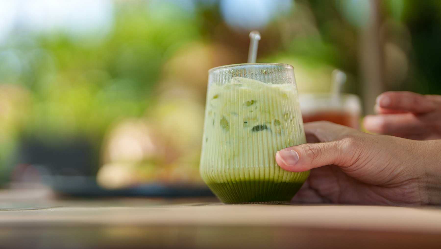 Helado de matcha y coco.