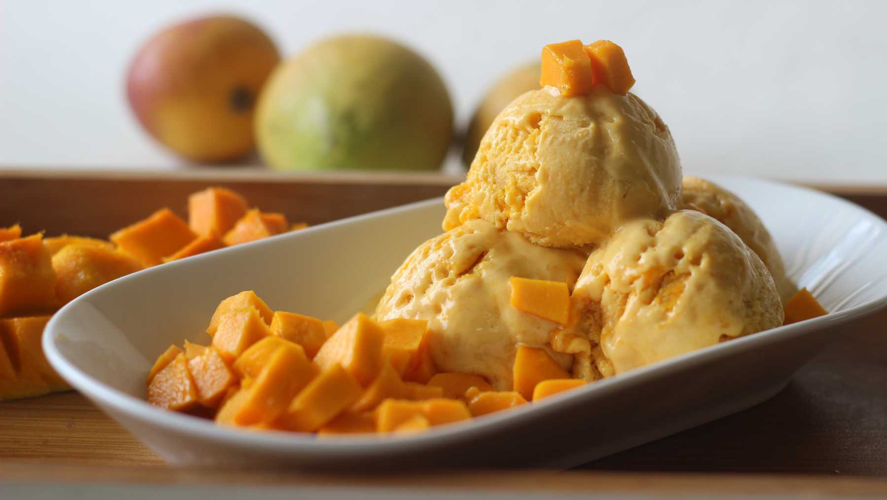 Helado de mango y chile.