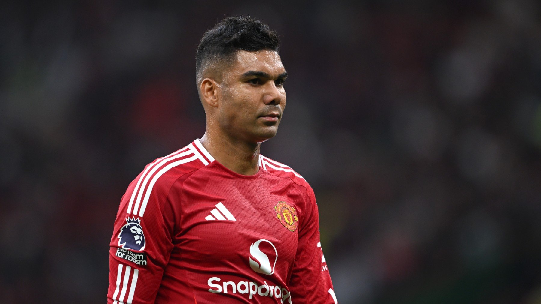 Carlos Casemiro, durante el partido entre el United y el Liverpool. (Getty)