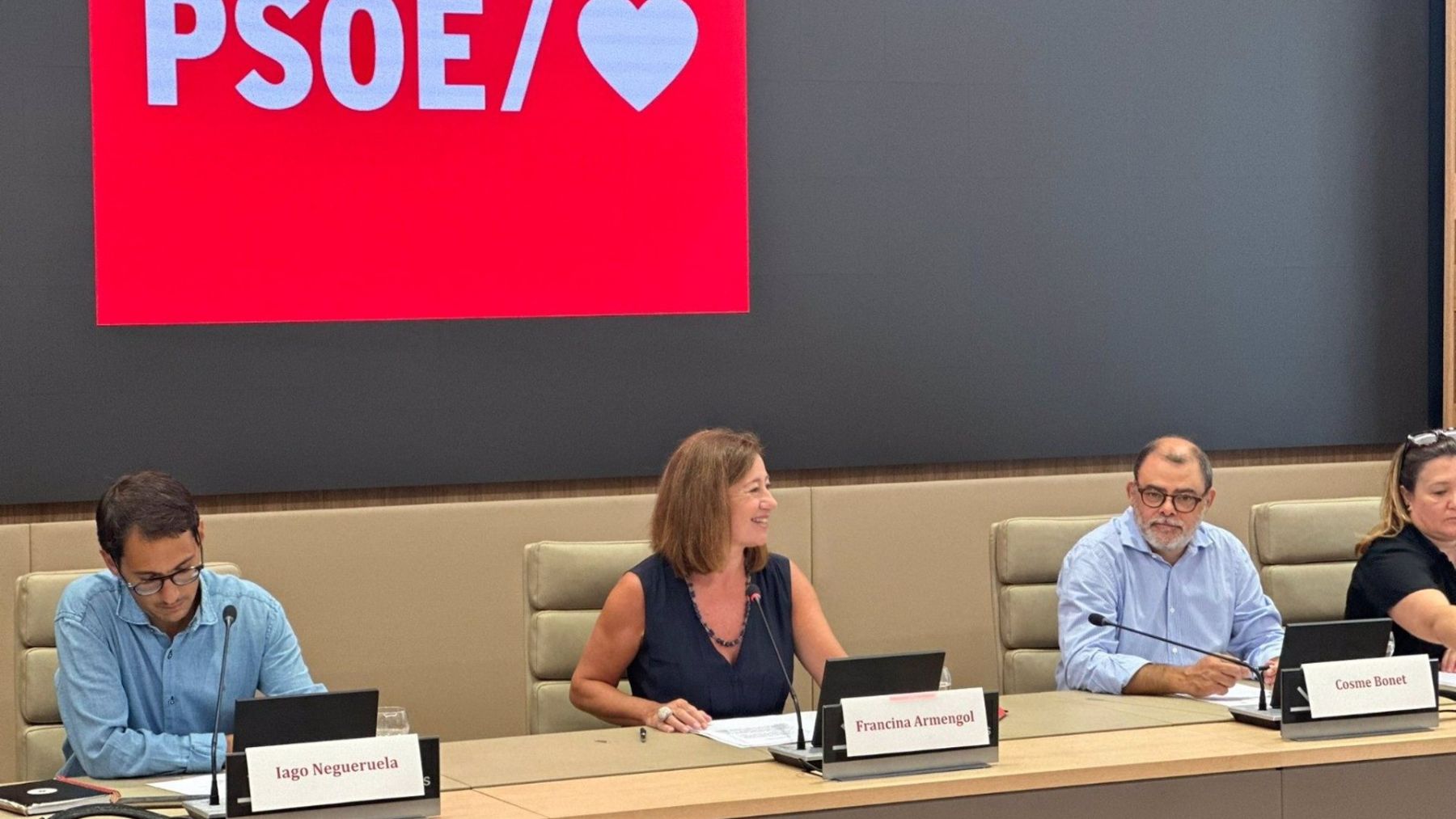 Francina Armengol durante las jornadas parlamentarias del PSOE balear.