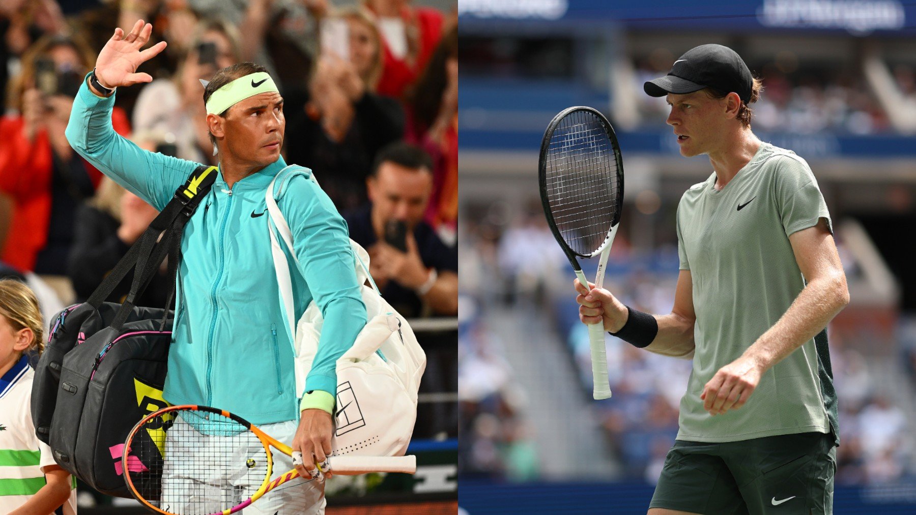 Rafa Nadal y Jannik Sinner. (Getty)