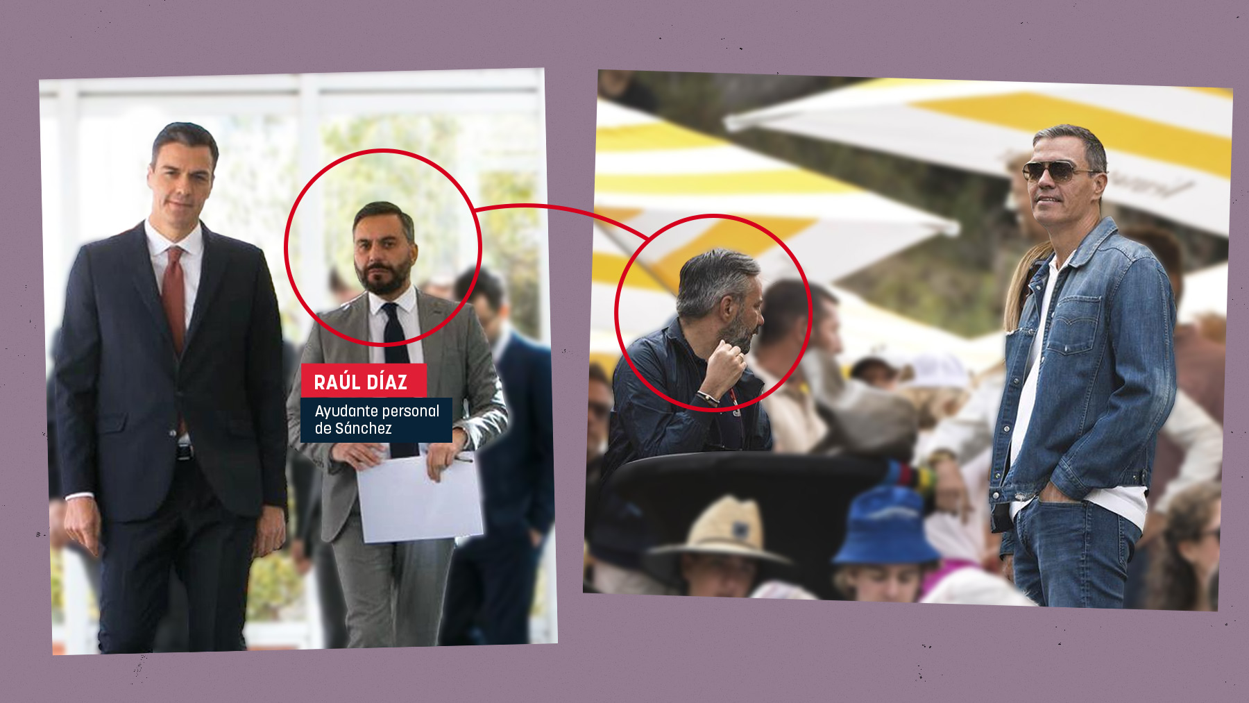 Pedro Sánchez y Raúl Díaz, uno de los empleados de Moncloa que le acompañaron a Andorra.