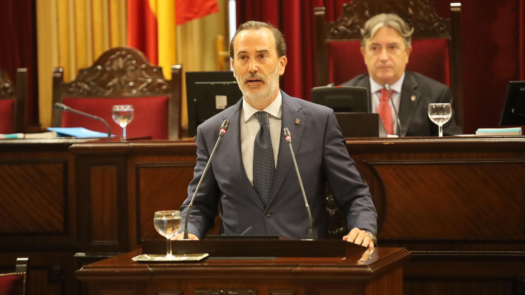 Gabriel Le Senne durante su intervención en el Parlament. (Foto: Álvaro Moreno)