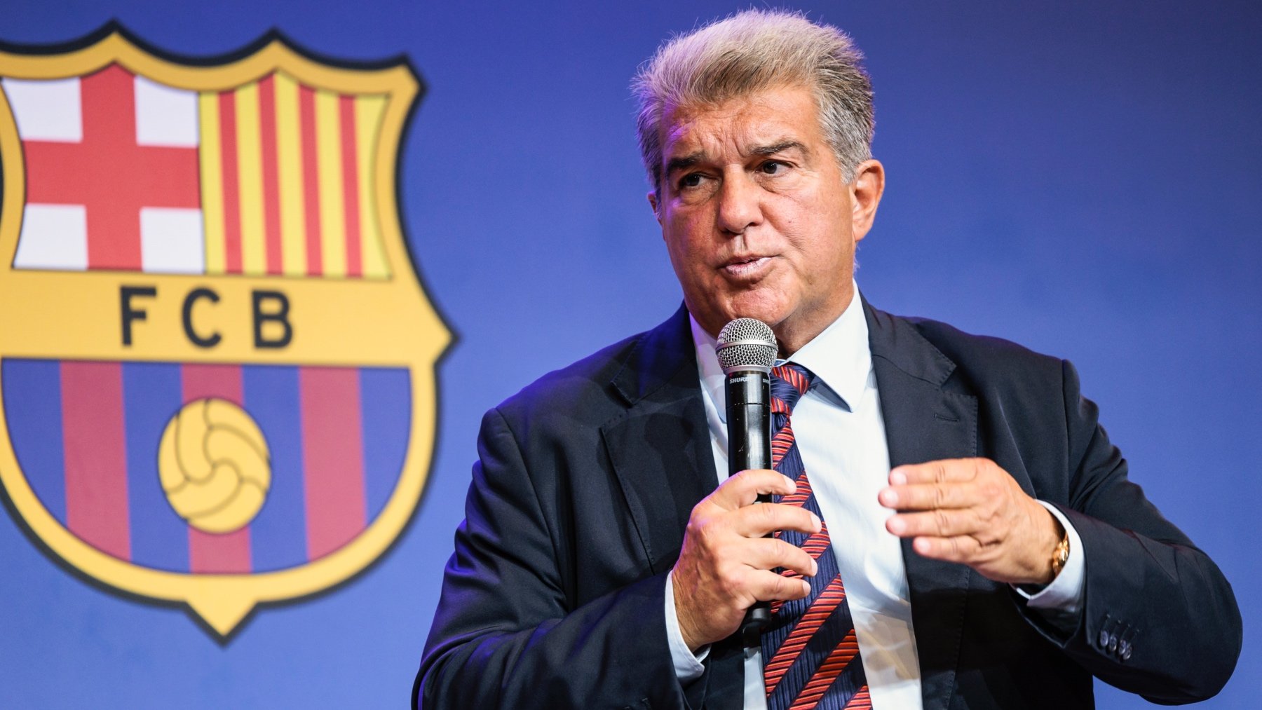 Joan Laporta, durante su comparecencia. (EP)