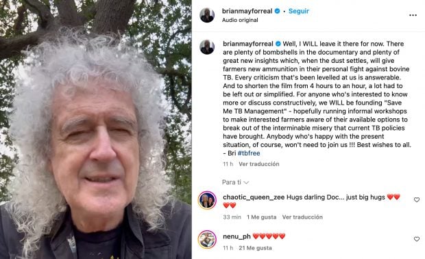 Brian May, miembro de Queen, habla en sus redes sociales. (Instagram)