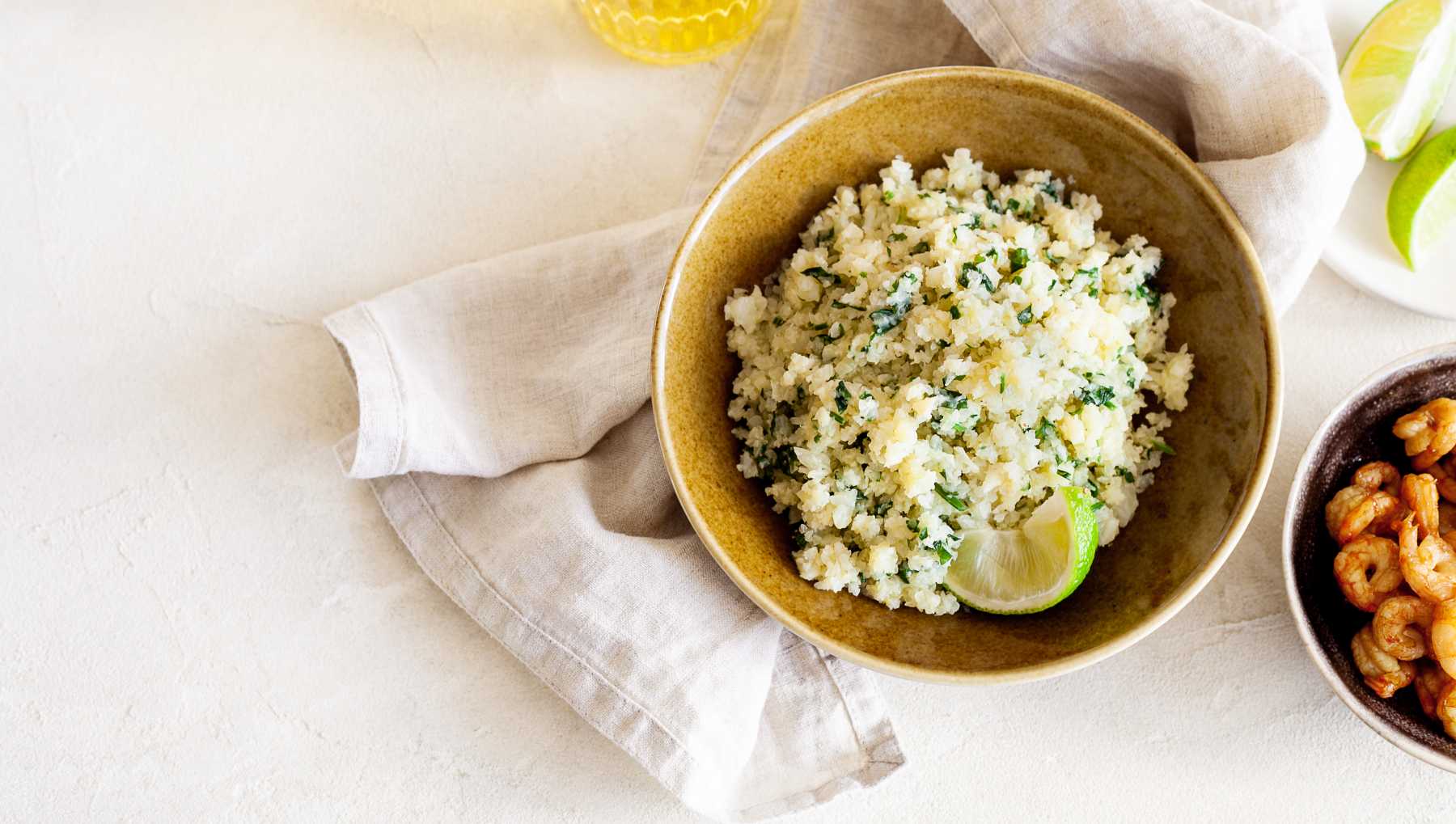 Risotto de coliflor vegano.