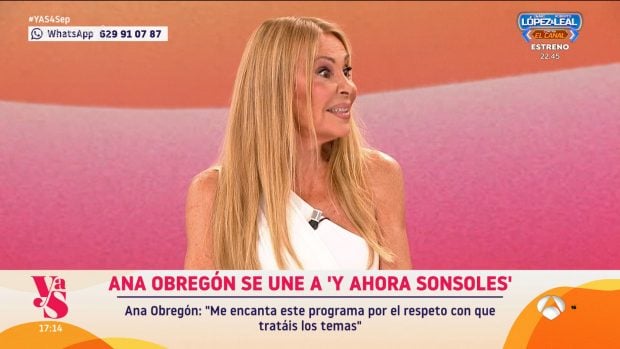 Ana Obregón, colaboradora de Y ahora Sonsoles. (Atresmedia)