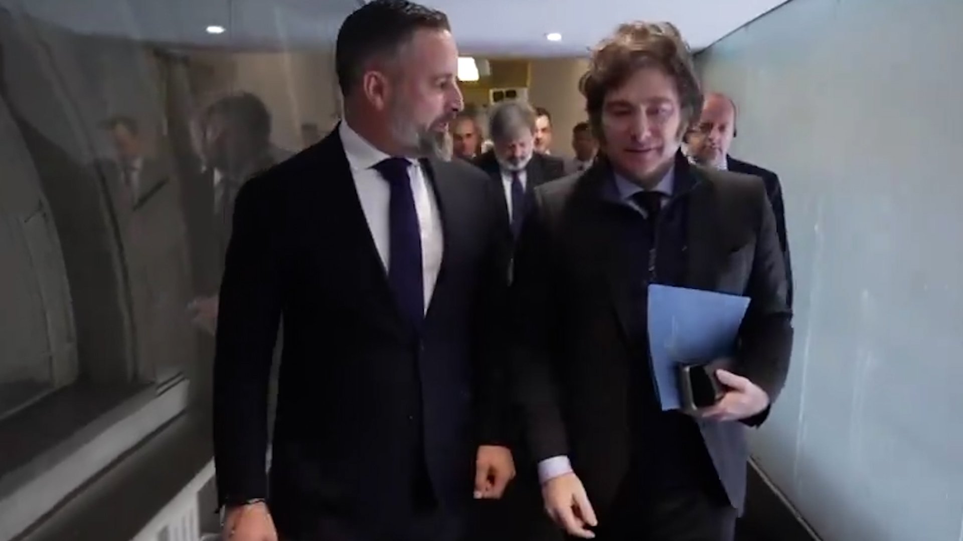 El presidente de Vox, Santiago Abascal, junto al presidente de Argentina, Javier Milei.