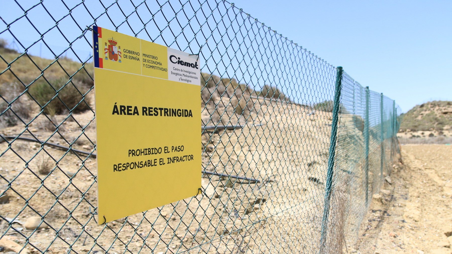 Detalle de la parcela contaminada por el accidente nuclear en Palomares, en Almería (Foto: Rafael González – Europa Press)