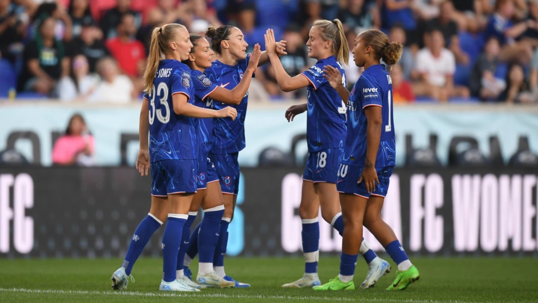 Las jugadoras del Chelsea celebran un gol. (Chelsea FC)