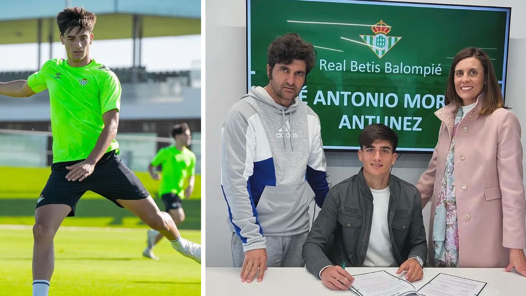 El hijo de Morante entrena con el primer equipo del Real Betis. (Web Betis)