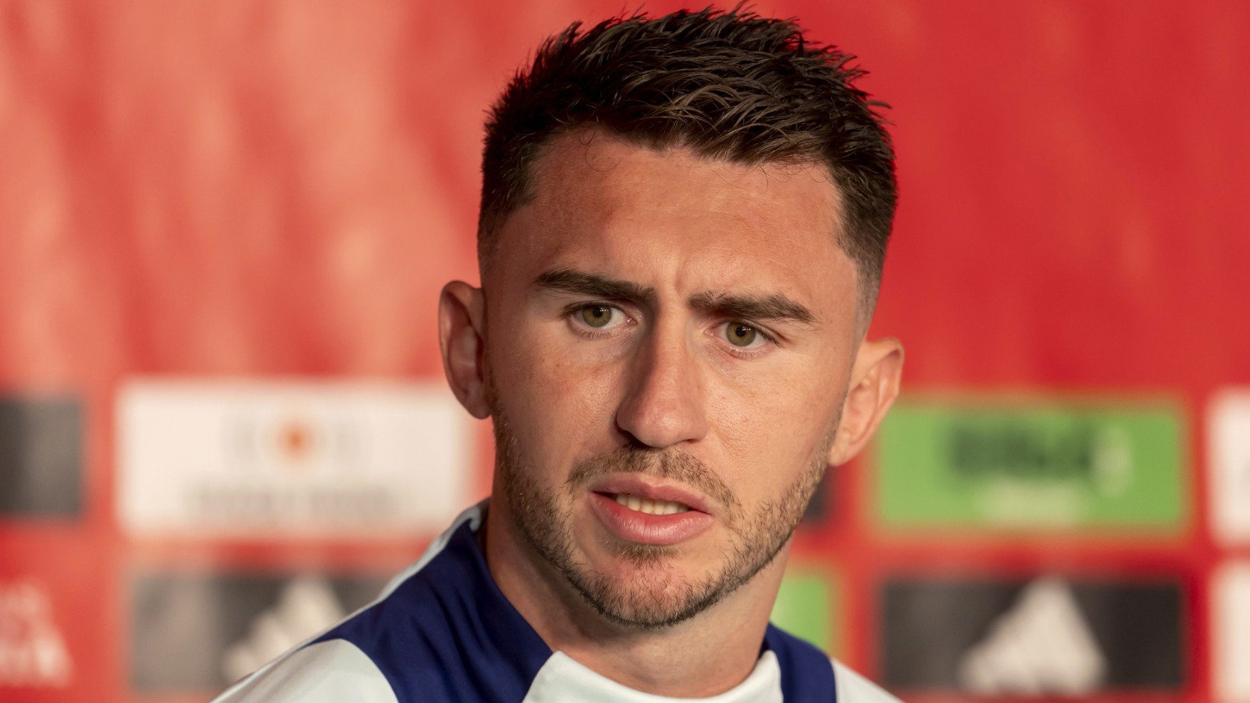 Aymeric Laporte en la rueda de prensa de la selección. (EFE)