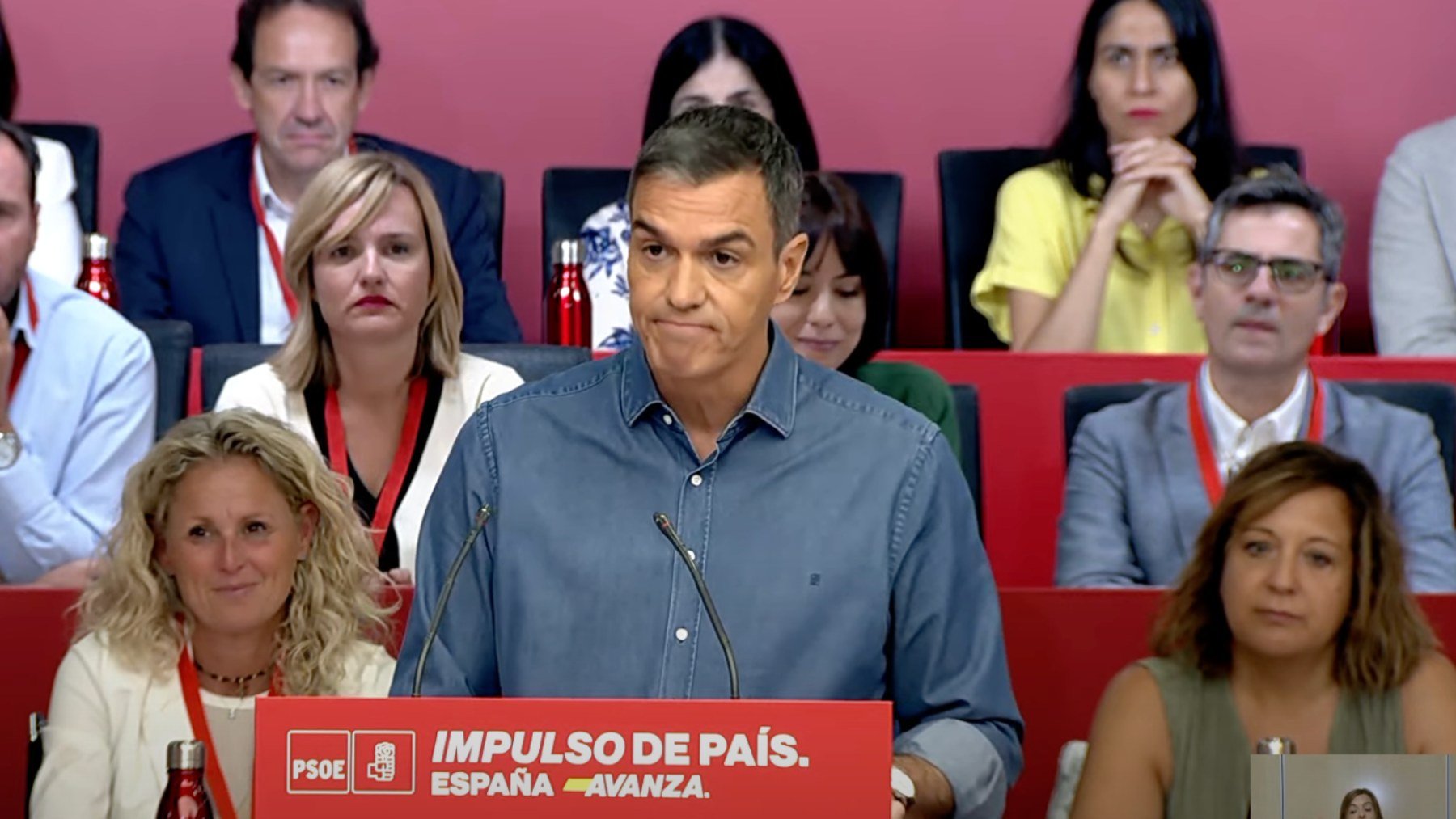 Pedro Sánchez hablando de Begoña Gómez ante el Comité Federal del PSOE.