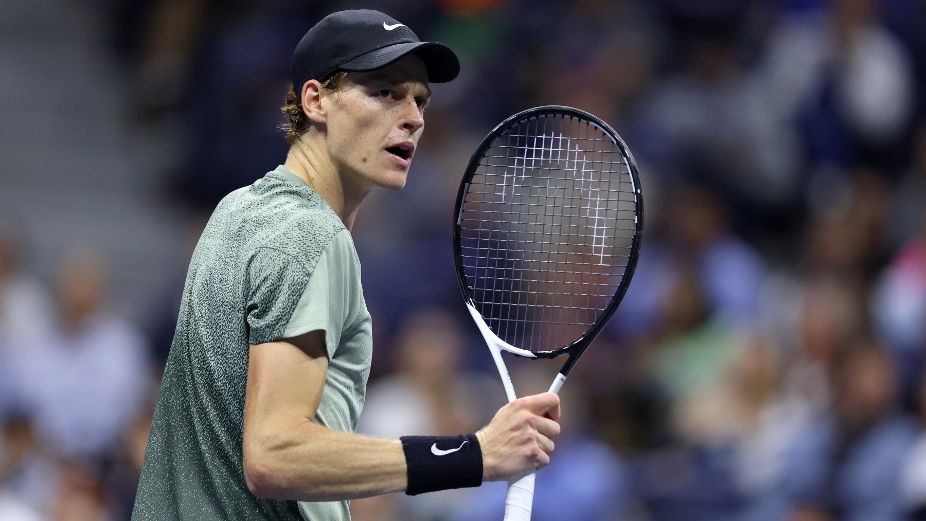 Jannik Sinner celebra un punto en el US Open. (Getty)