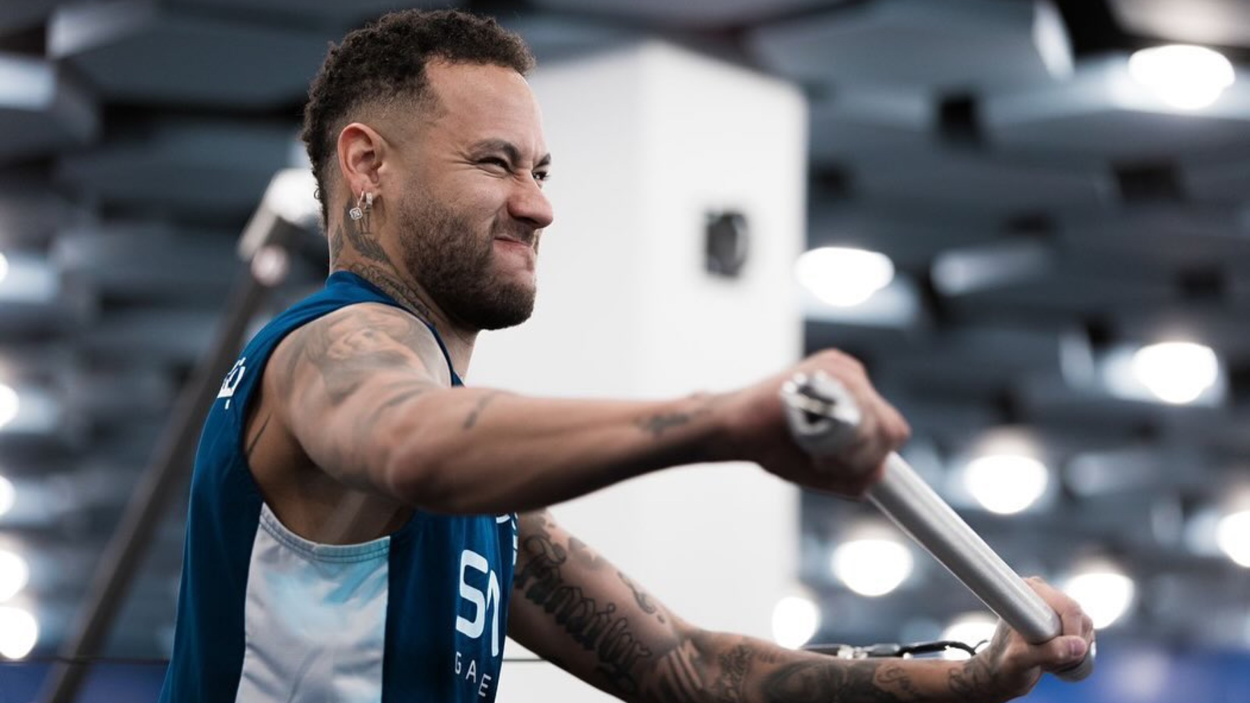 Neymar durante uno de sus entrenamientos.