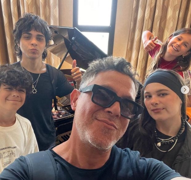 Alejandro Sanz y sus hijos. (Instagram)