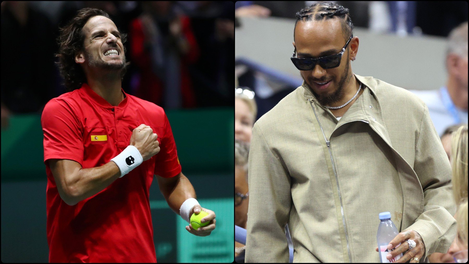 Feliciano López y Lewis Hamilton.