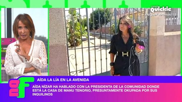 María Patiño habla con su compañera Aída Nízar tras el percance. (Canal Quickie)