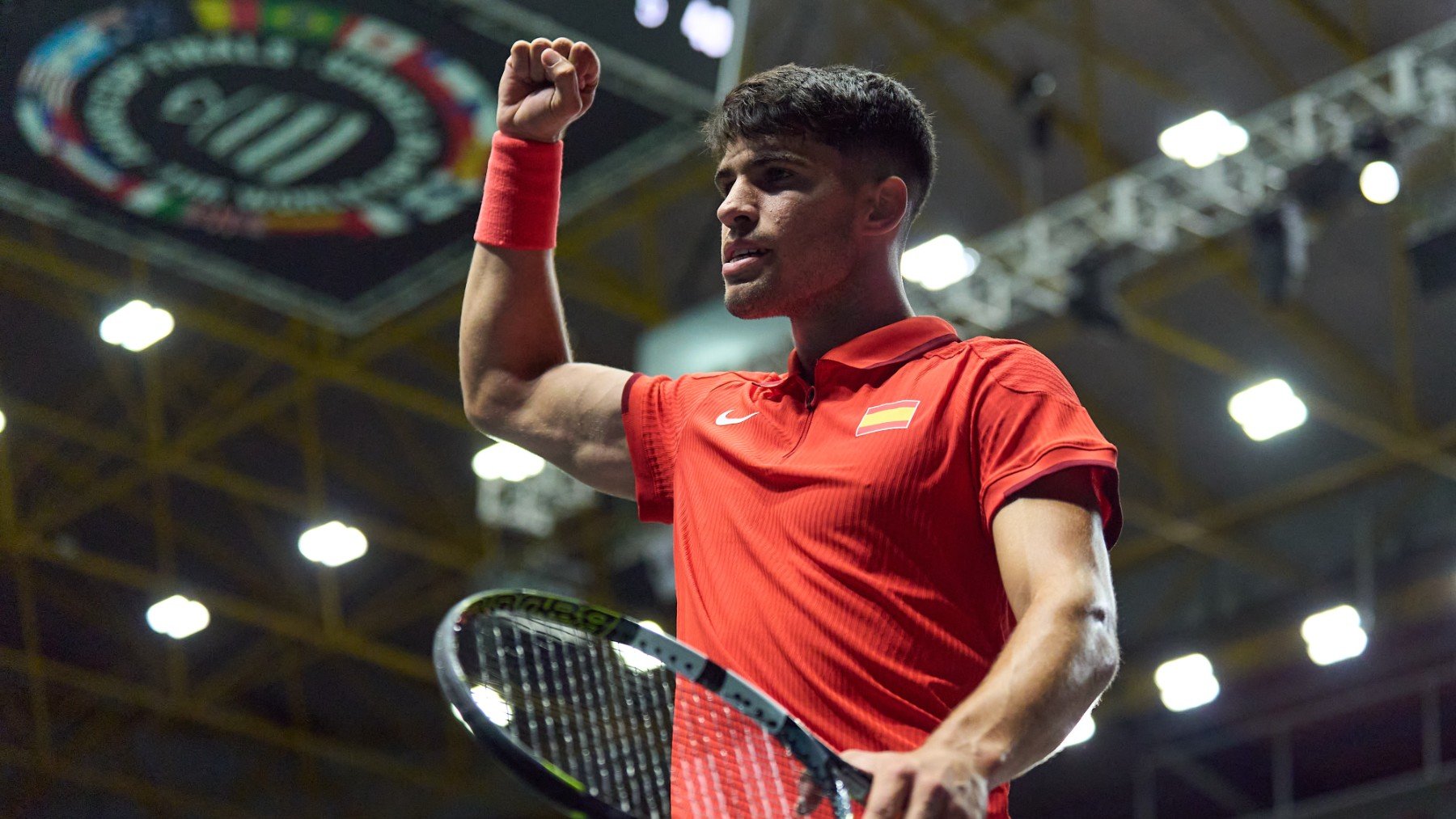 Carlos Alcaraz, en la Copa Davis. (Getty)