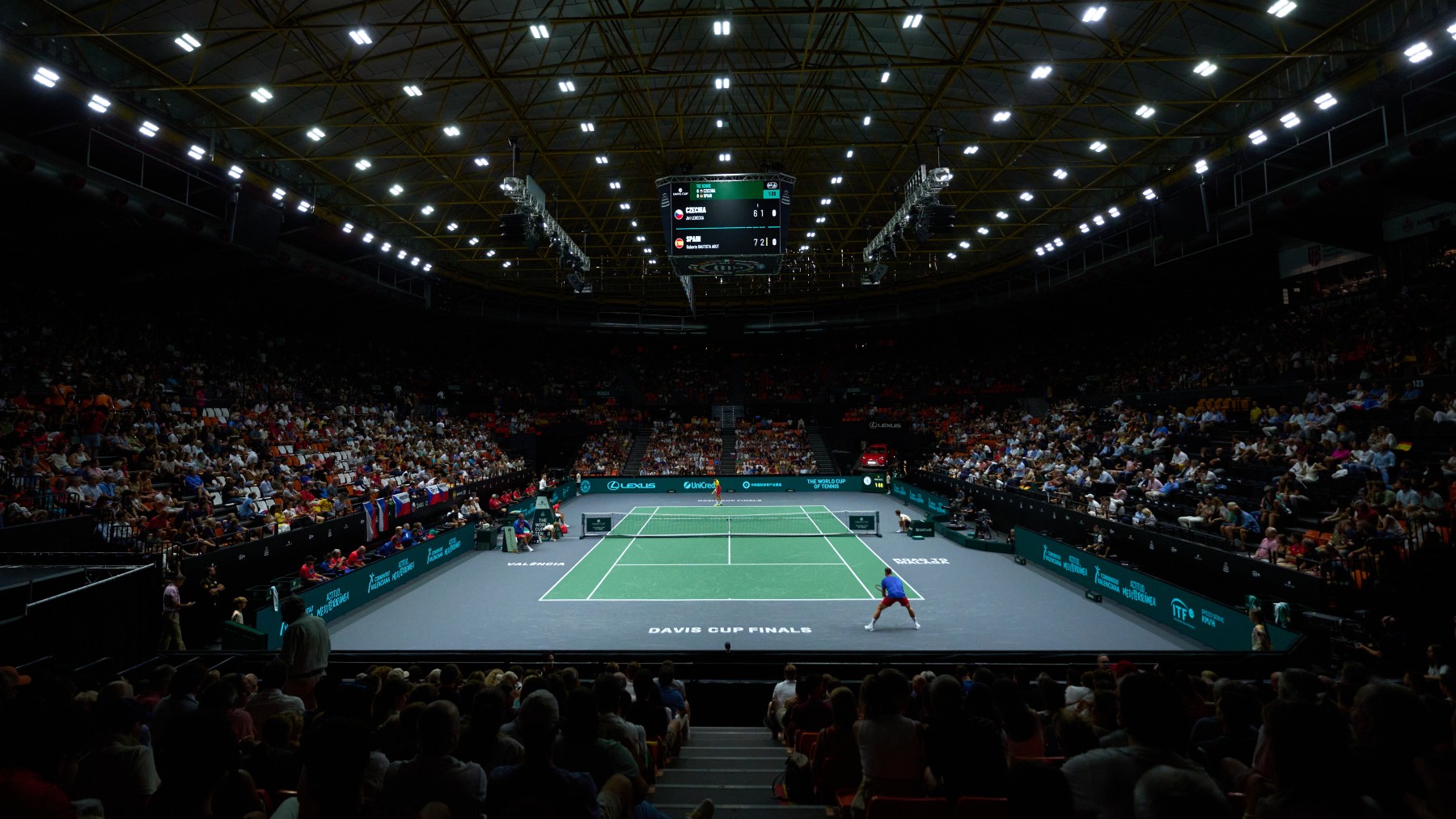 Un partido de España de la Copa Davis de Valencia  2024. (Getty)