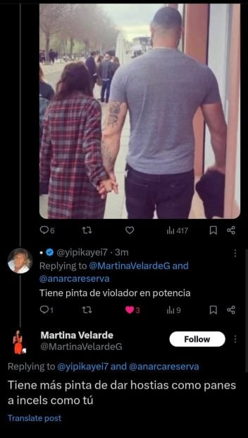 Tuit eliminado de Martina Velarde.