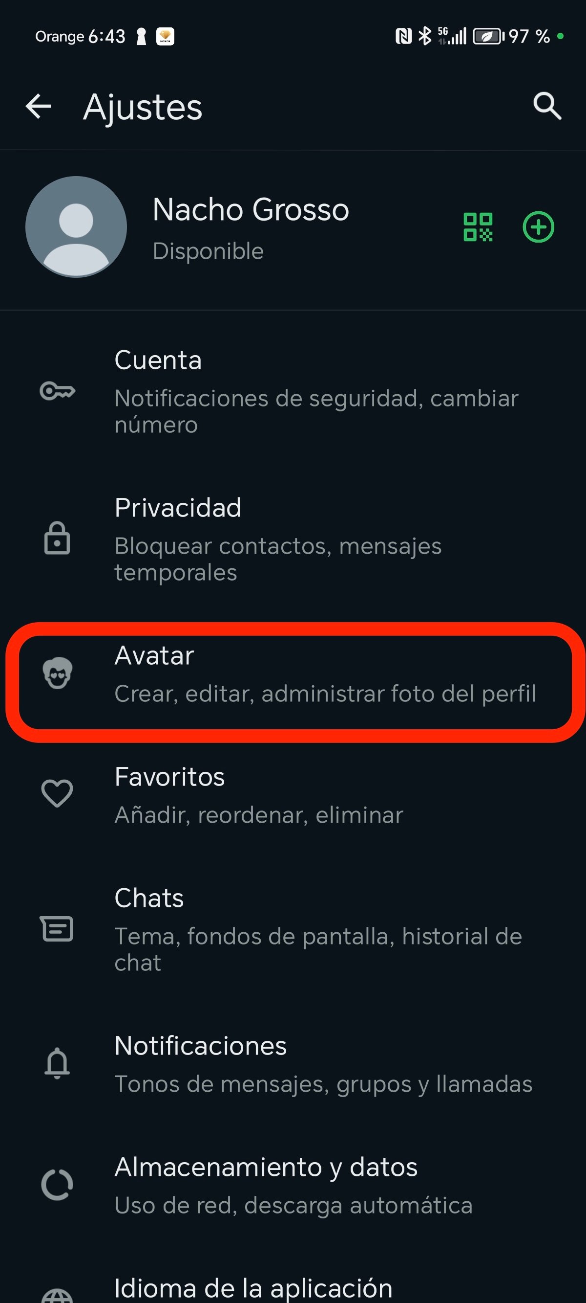 avatar WhatsApp Android