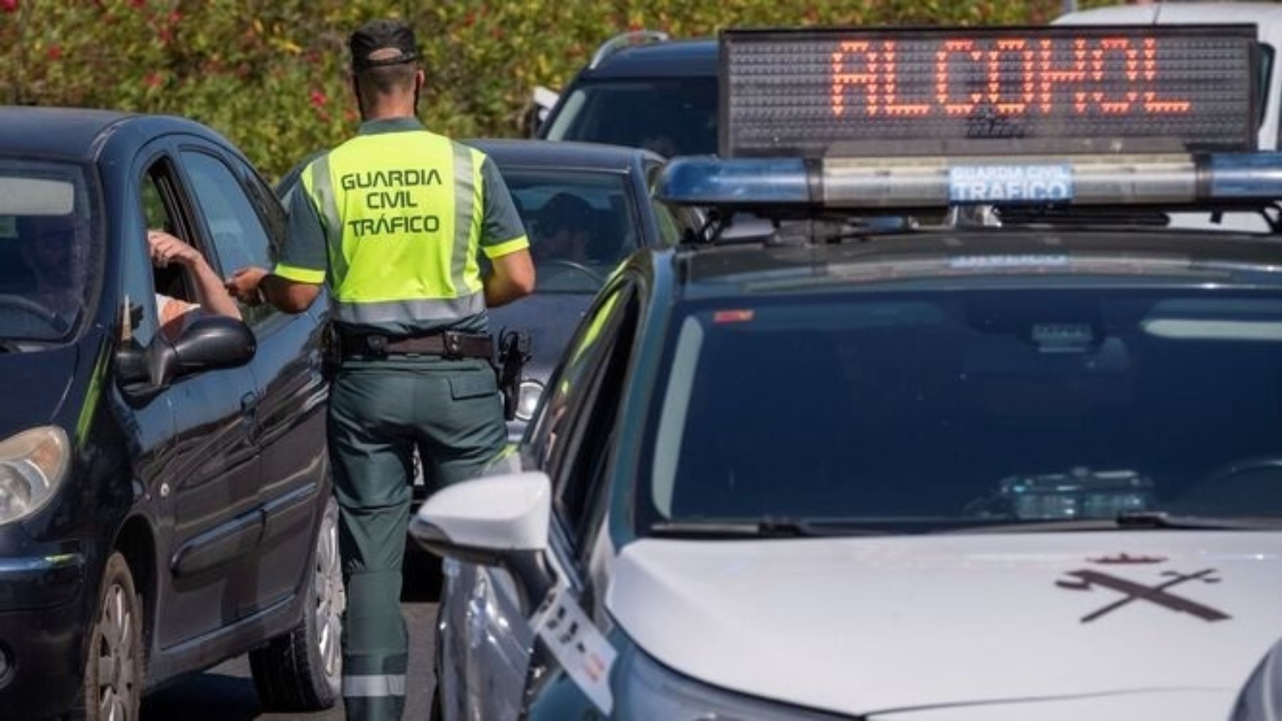 Control de alcoholemia de la Guardia Civil.