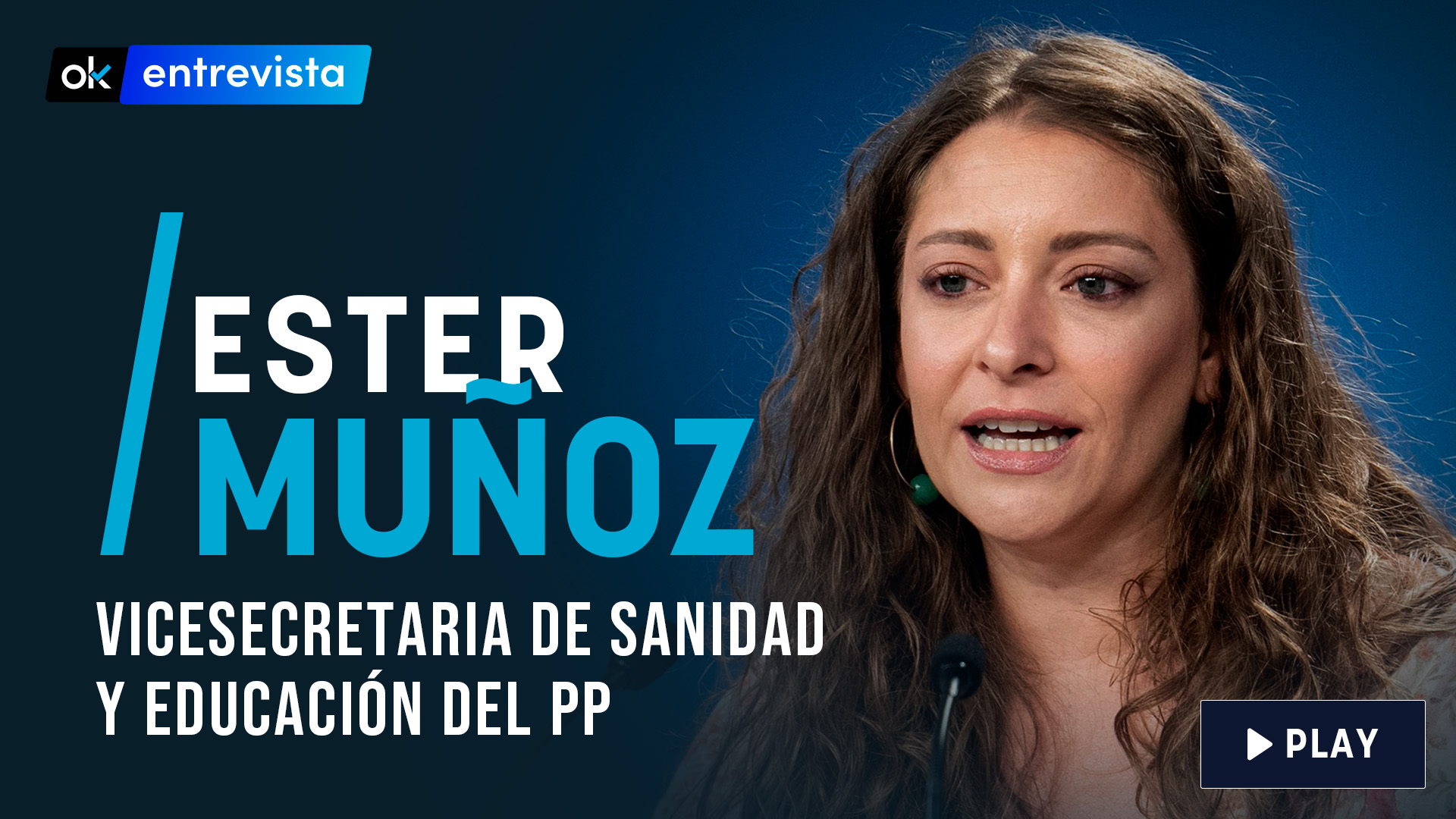 Ester Muñoz, vicesecretaria de Sanidad y Educación del PP.