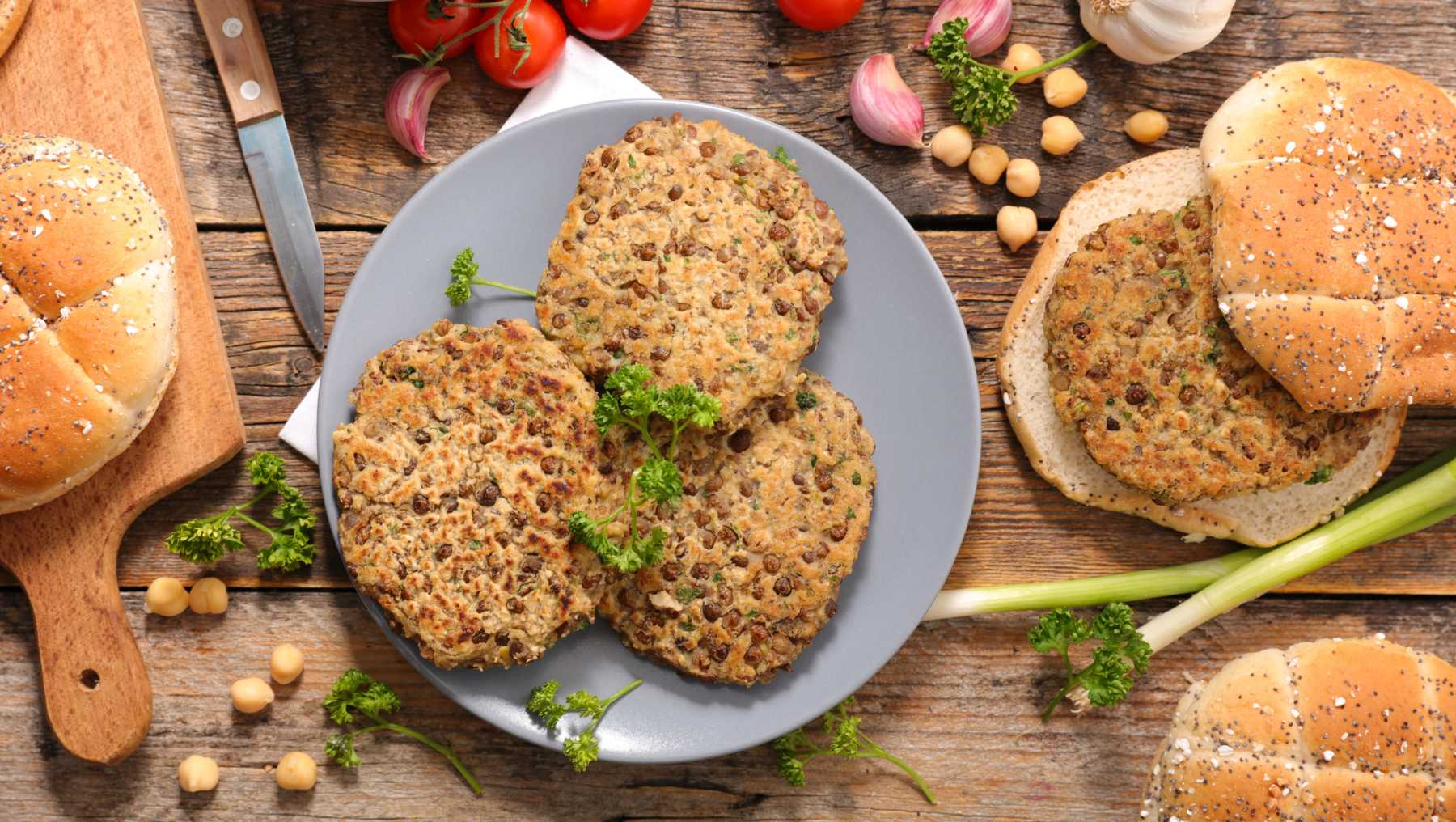 Hamburguesa de lentejas.