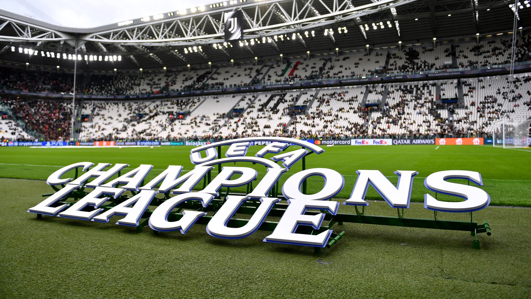 Cartel de la Champions League, antes de un partido. (Getty)