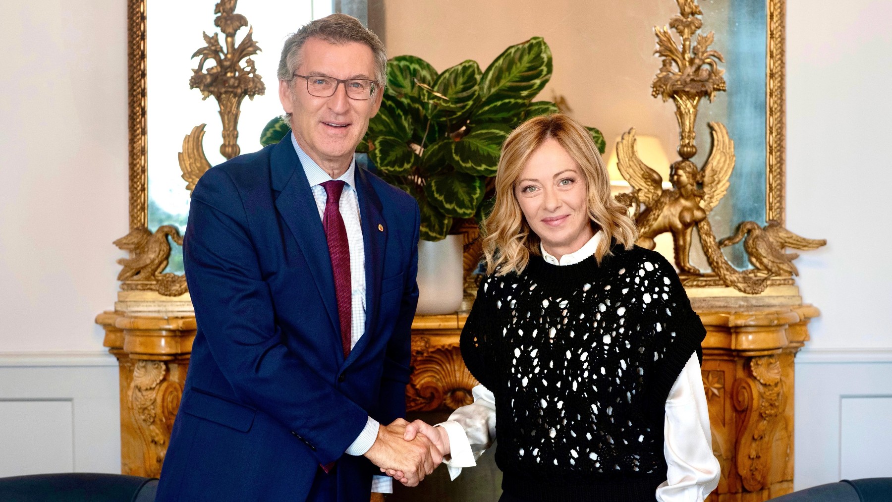 Feijóo y Meloni en Roma. (Foto: Gobierno de Italia)