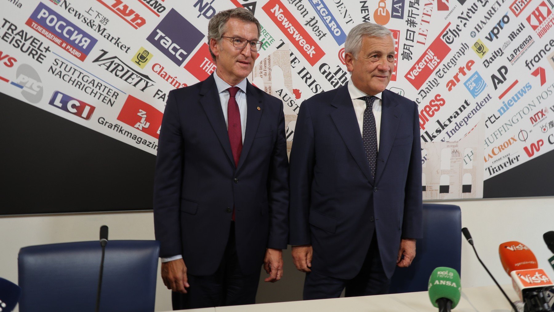 Feijóo con Tajani, ministro italiano de Exteriores. (Foto: EFE)