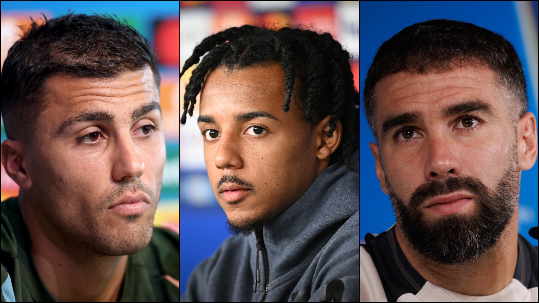 Rodri, Koundé y Carvajal. (Getty)