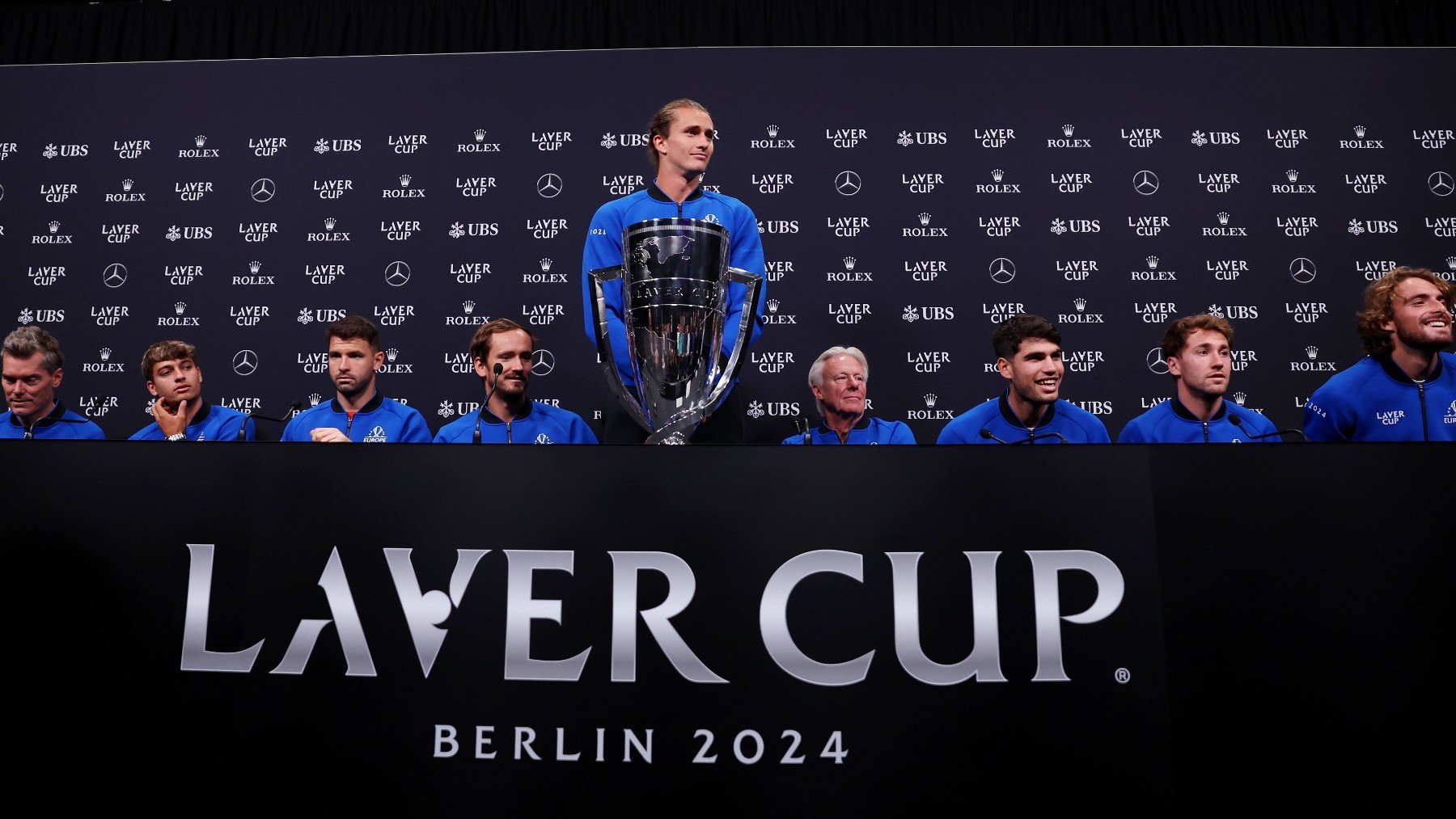 Los jugadores del equipo de Europa en la Laver Cup 2024. (Getty)