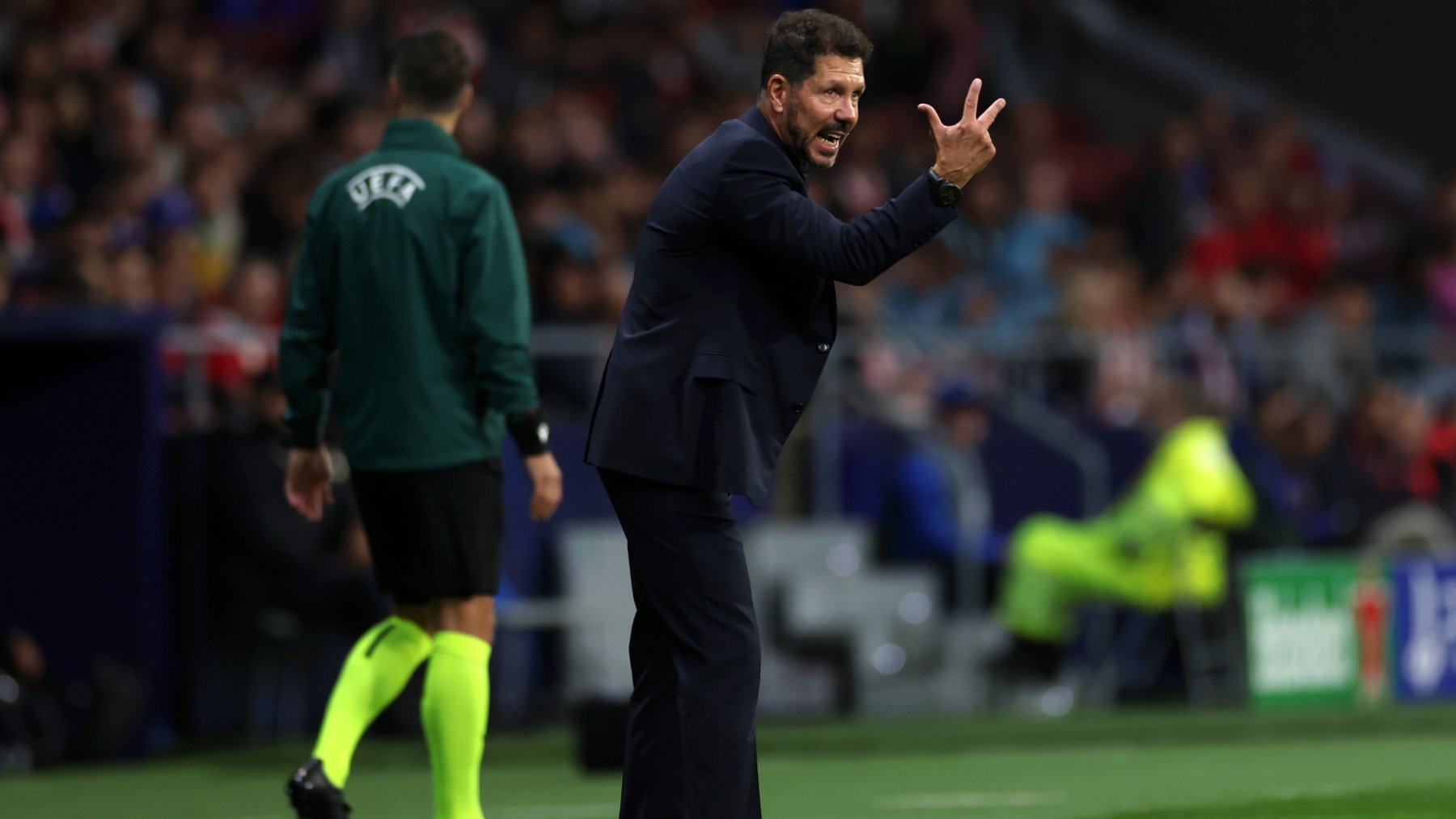 Simeone en el Atlético 2-1 Leipzig. (Getty)